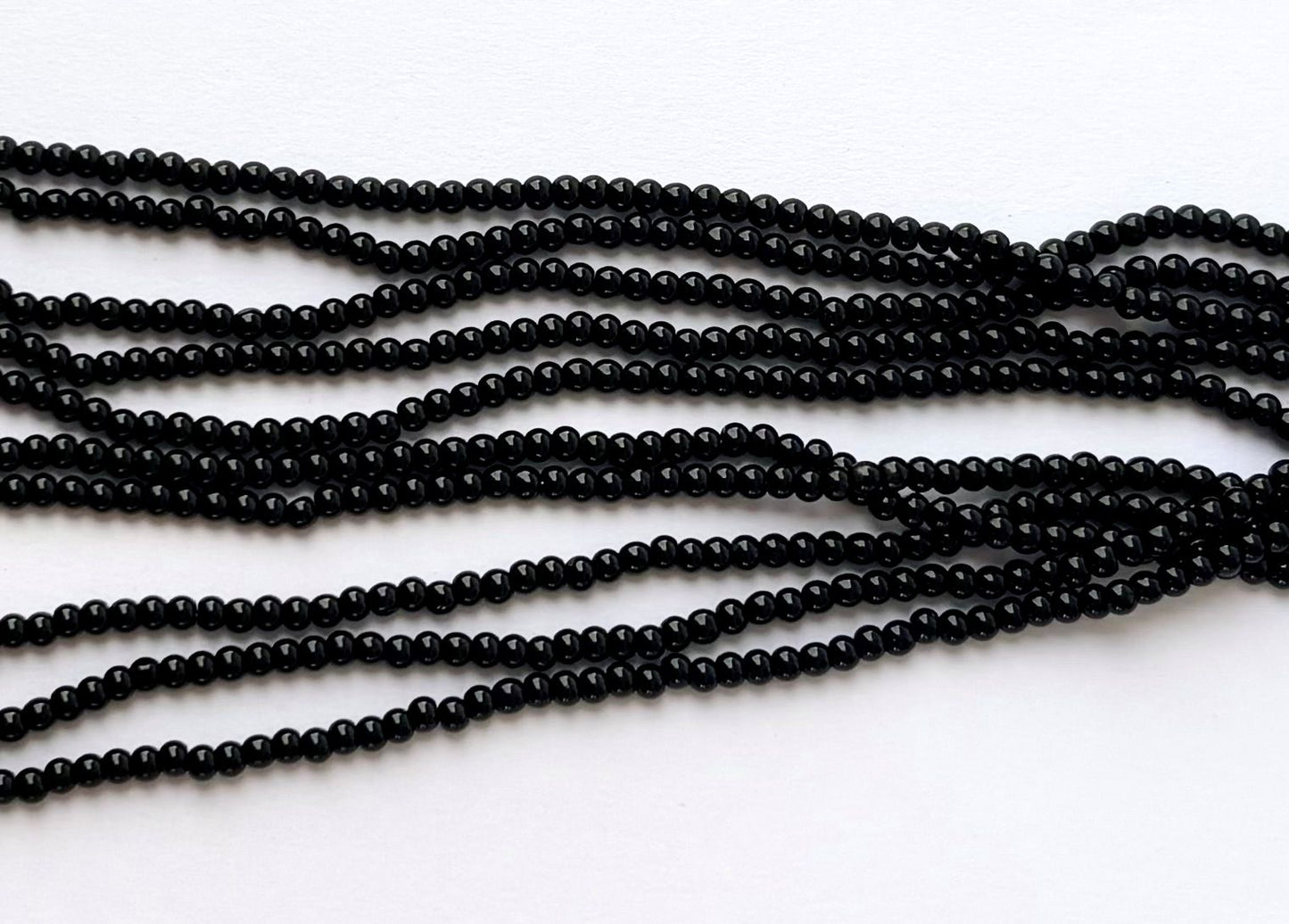 High Shine Monalisa Black Round Beads 3MM