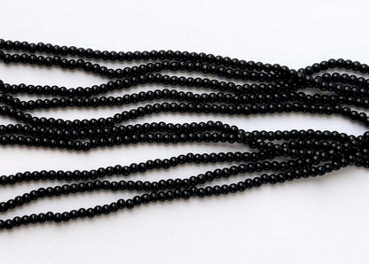 High Shine Monalisa Black Round Beads 3MM