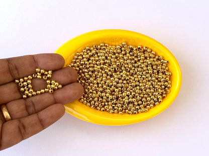 Lightweight Golden CCB Round Beads 3MM