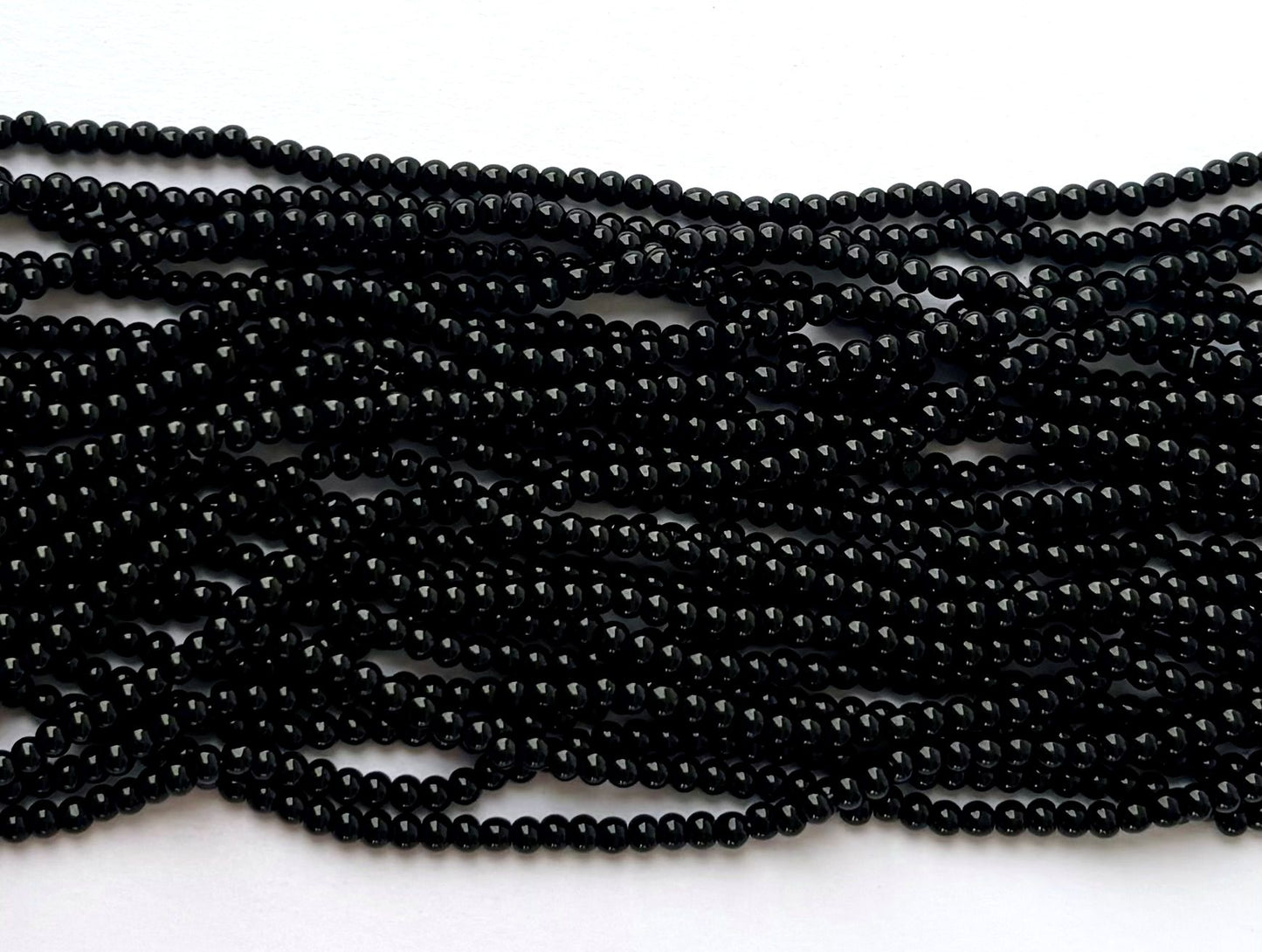 High Shine Monalisa Black Round Beads 3MM