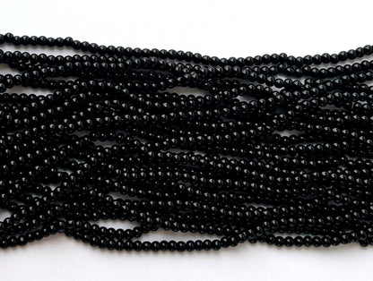High Shine Monalisa Black Round Beads 3MM