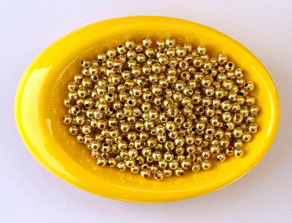 Lightweight Golden CCB Round Beads 4MM