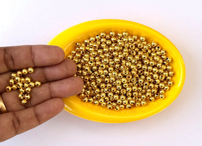 Lightweight Golden CCB Round Beads 4MM