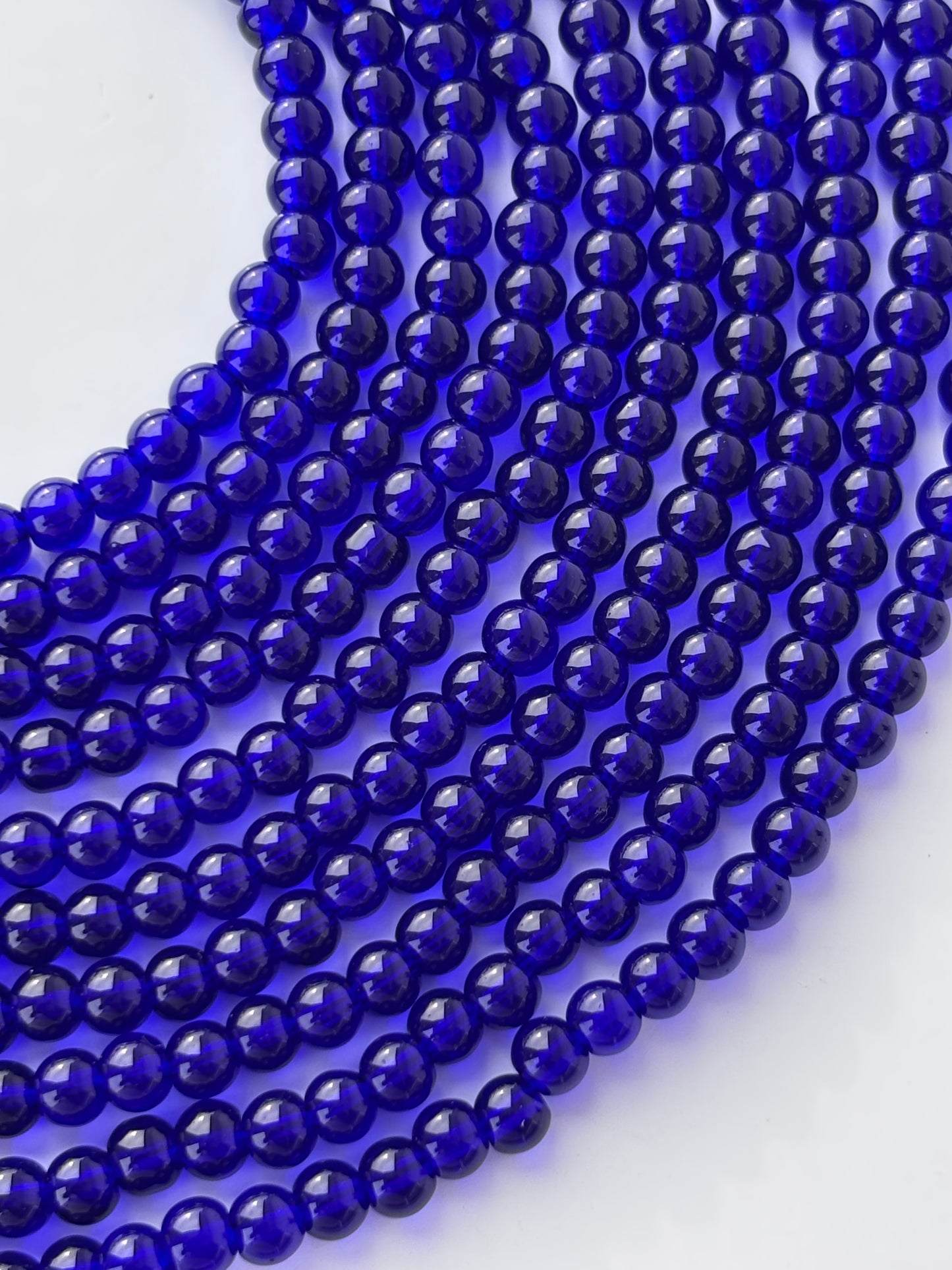 Deep Blue 4MM Glass Beads