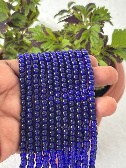 Deep Blue 4MM Glass Beads