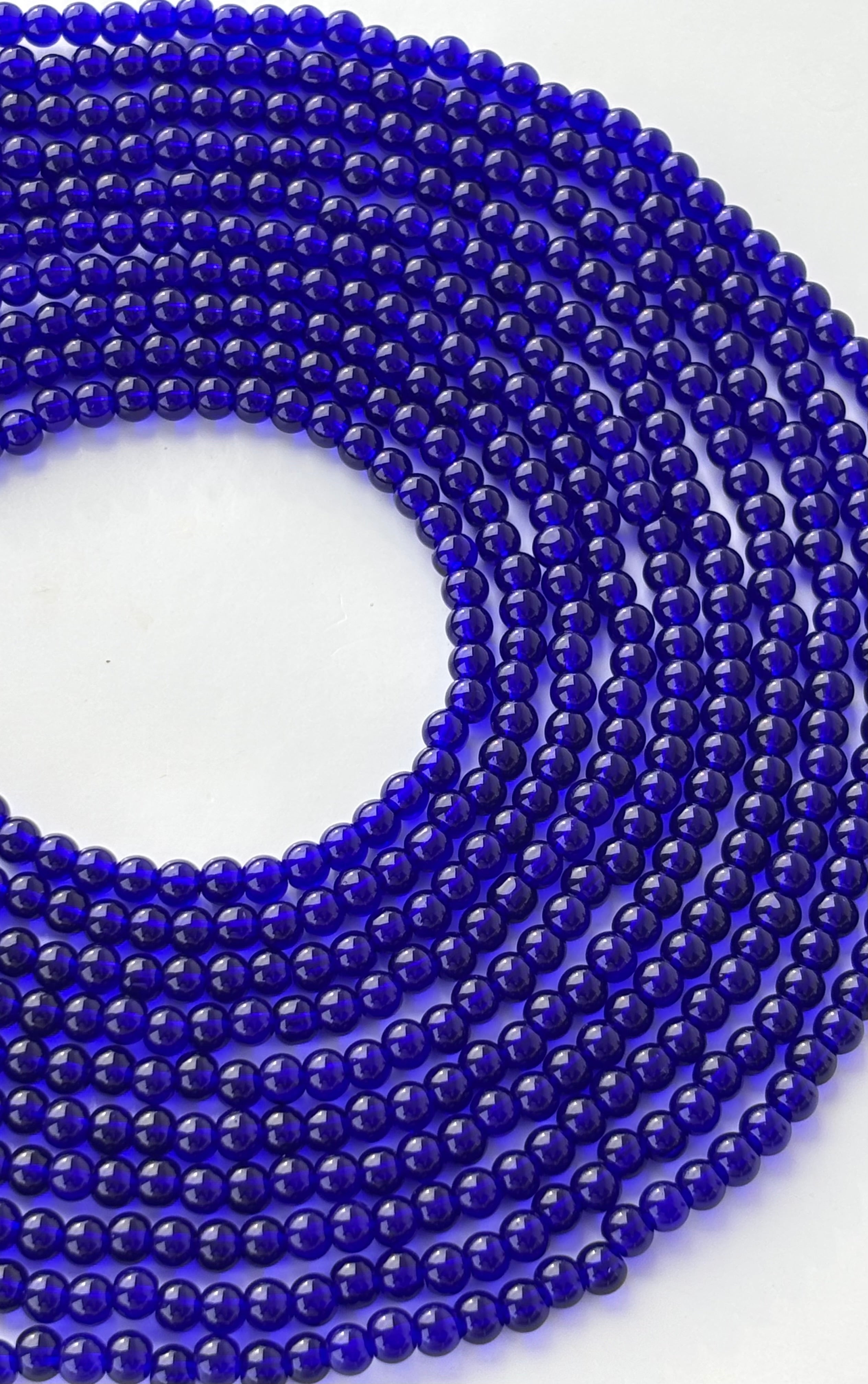 Deep Blue 4MM Glass Beads
