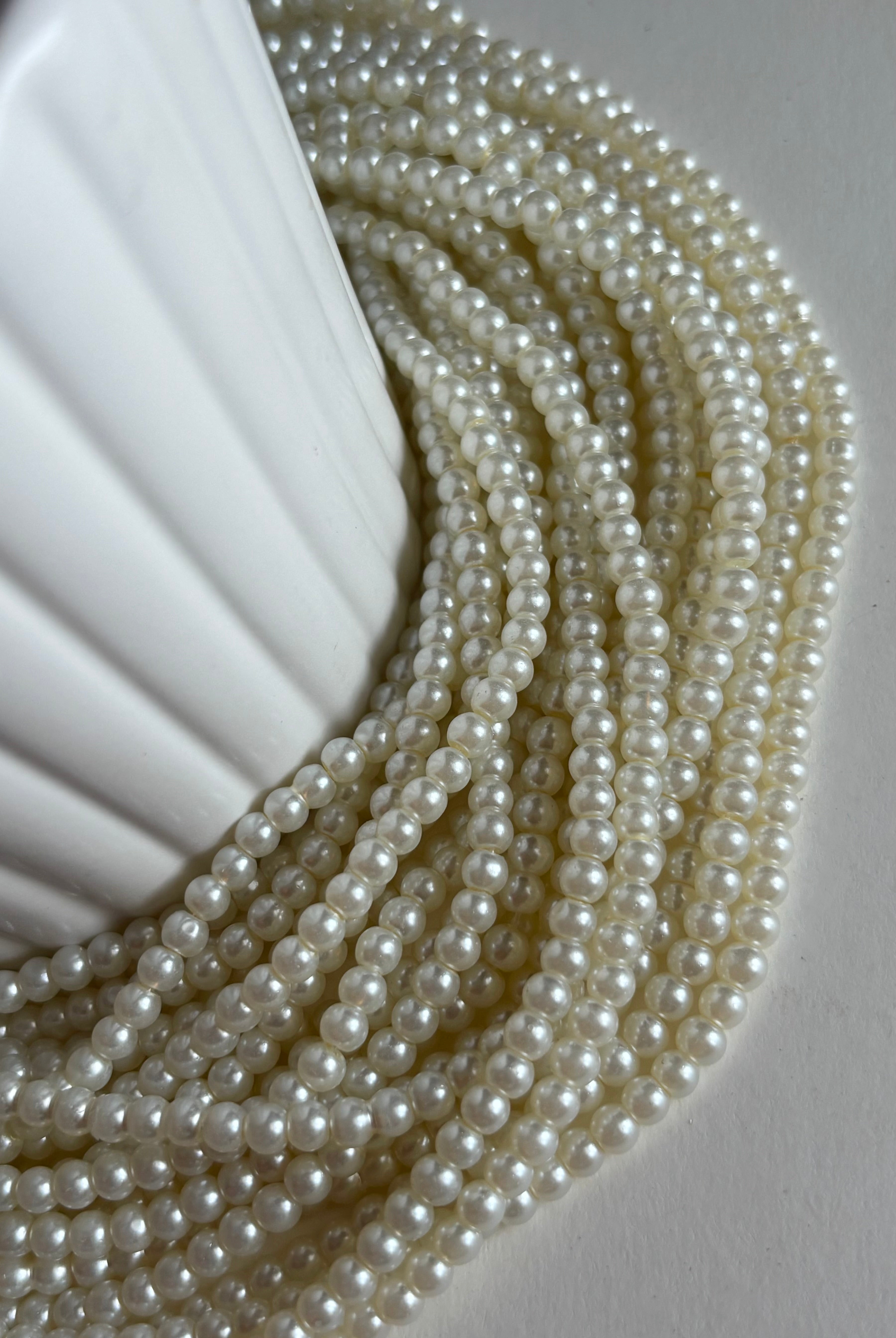 Cream Pearl Beads 4MM for Jewelry Making