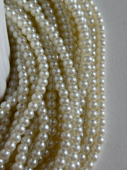 Cream Pearl Beads 4MM for Jewelry Making