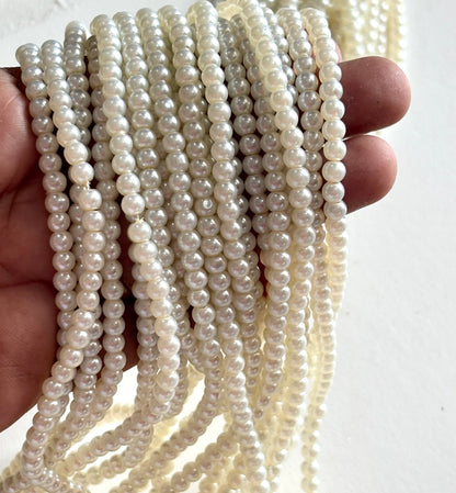 Cream Pearl Beads 4MM for Jewelry Making