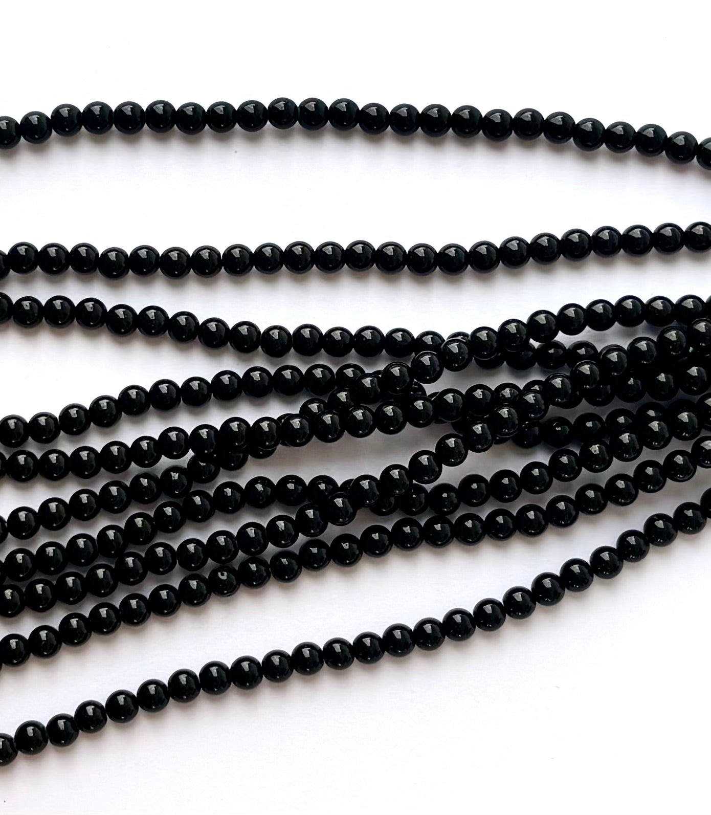 High Shine Monalisa Black Round Beads 5MM