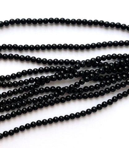 High Shine Monalisa Black Round Beads 5MM