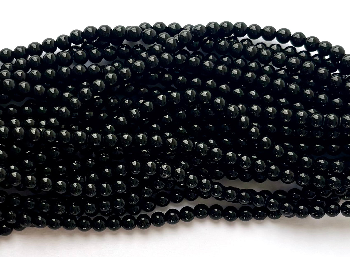 High Shine Monalisa Black Round Beads 5MM