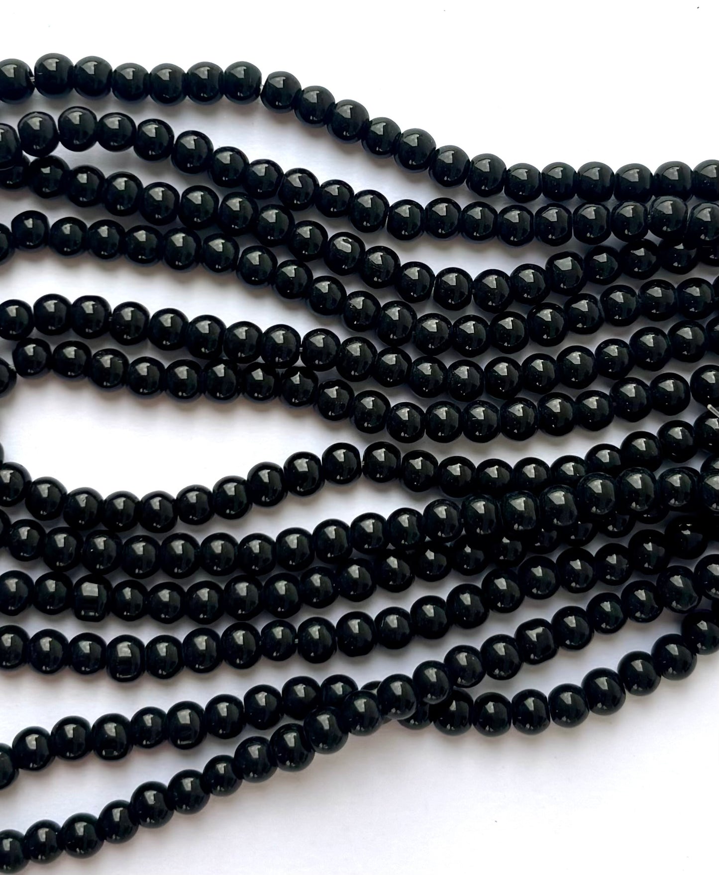 High Shine Monalisa Black Round Beads 6MM