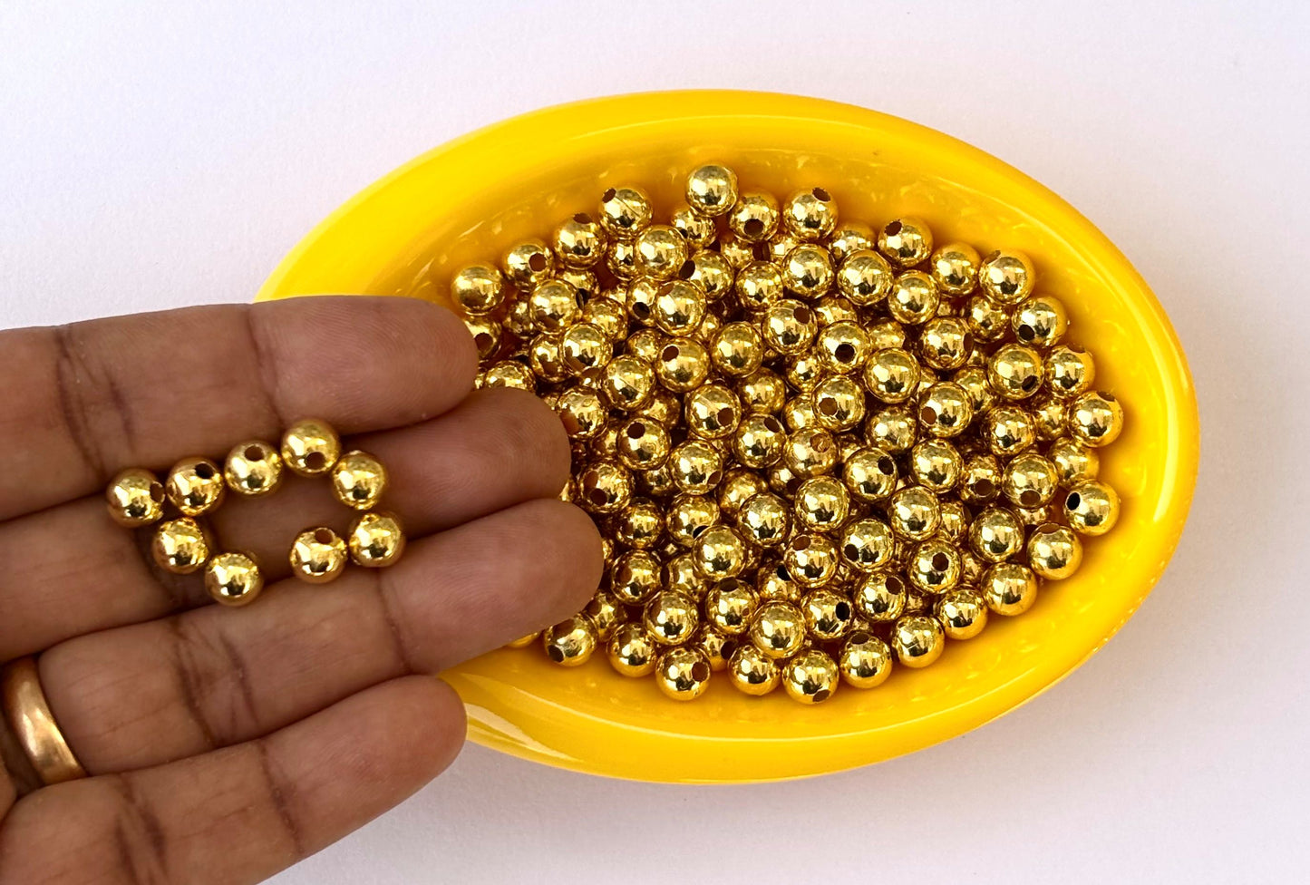 Lightweight Golden CCB Round Beads 6MM