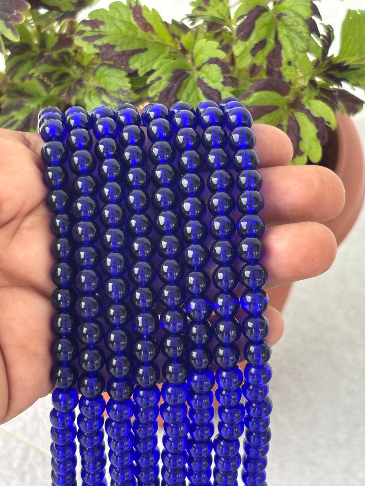 Deep Blue 6MM Glass Beads