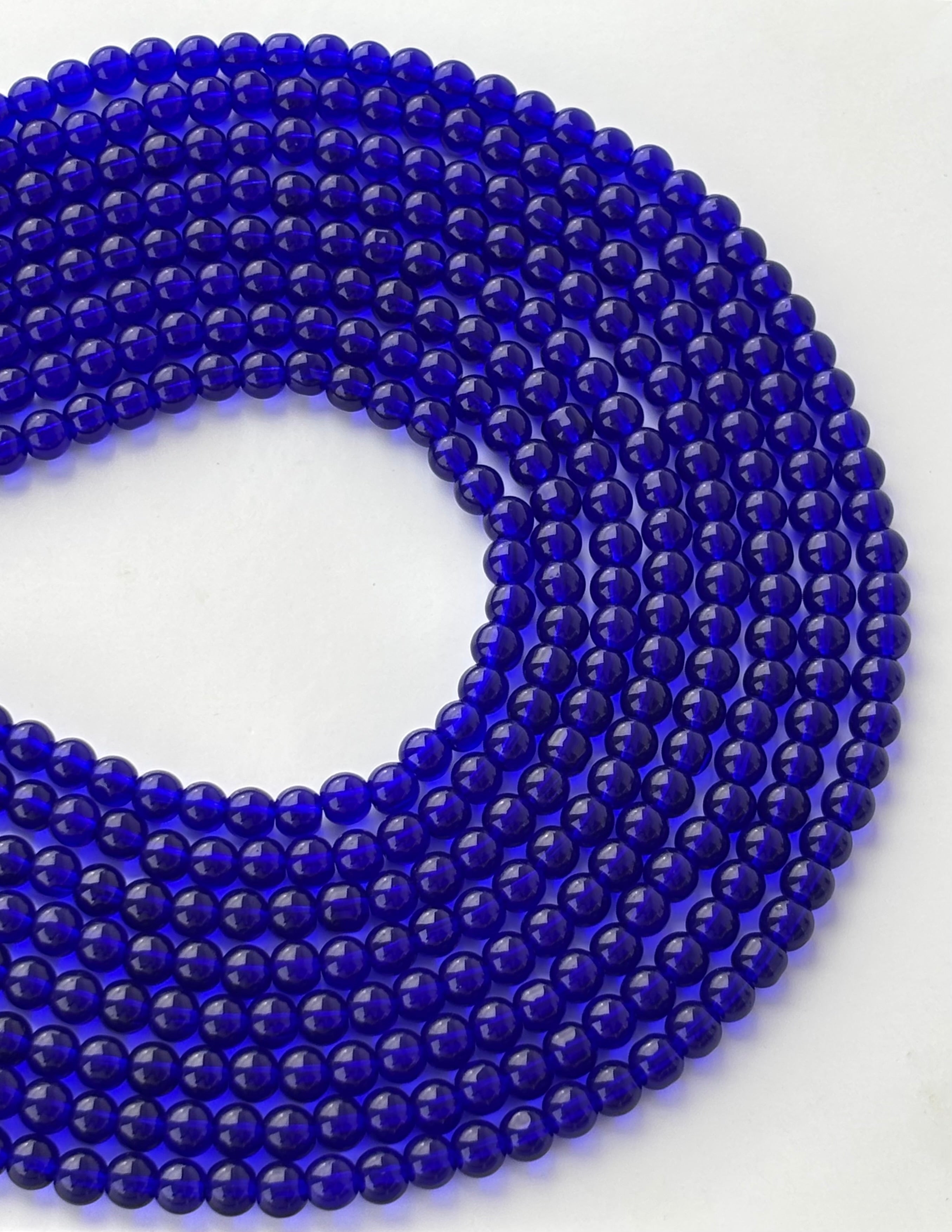 Deep Blue 6MM Glass Beads