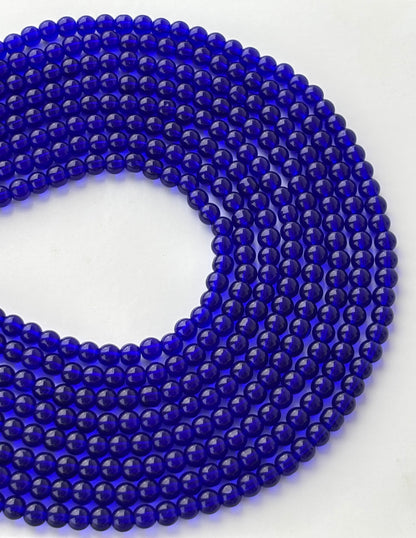 Deep Blue 6MM Glass Beads