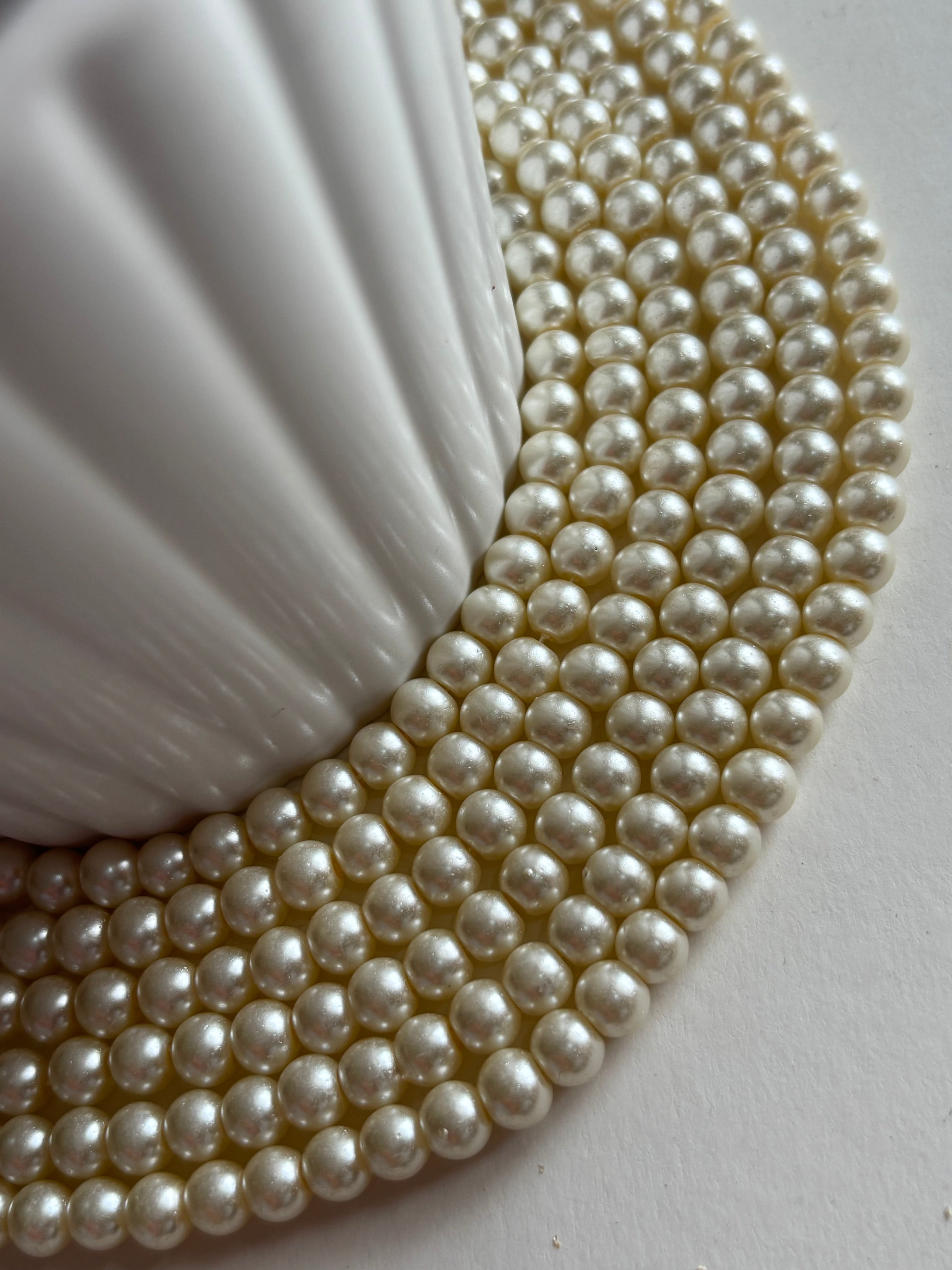 Cream Pearl Beads 6MM for Jewelry Making