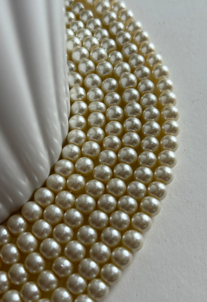 Cream Pearl Beads 6MM for Jewelry Making