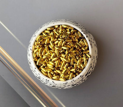 Golden CCB Rice Beads 6x2MM