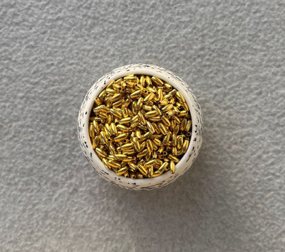 Golden CCB Rice Beads 6x2MM