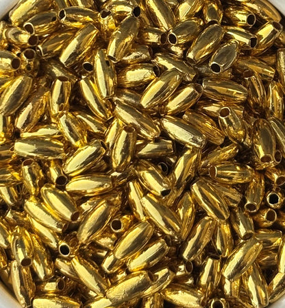Golden CCB Rice Beads 6x2MM