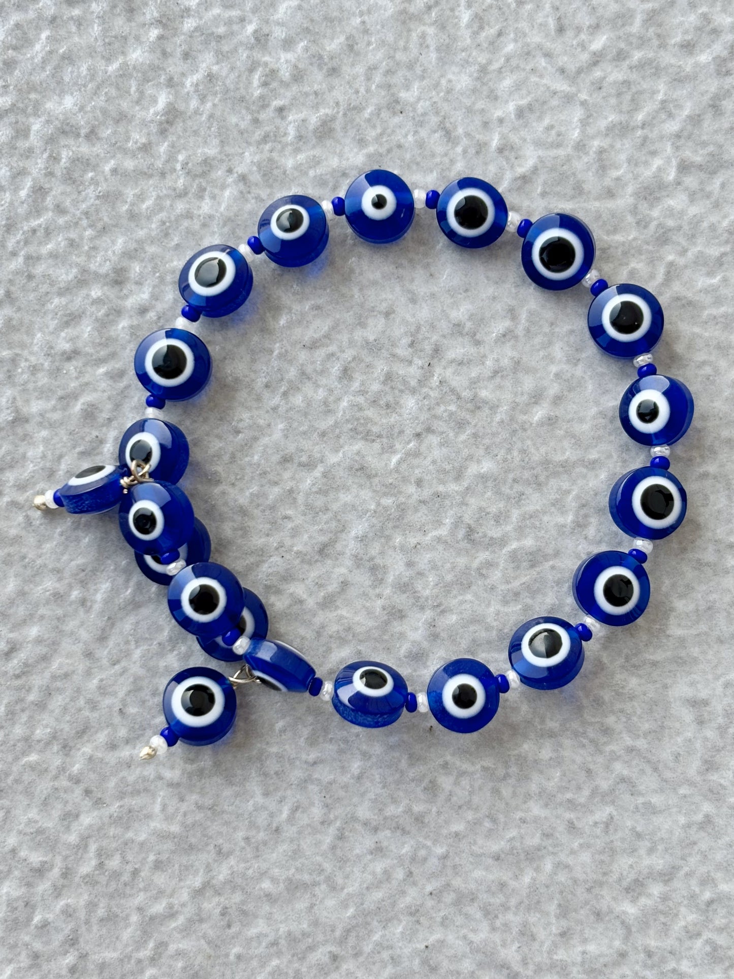 Blue Evil Eye Beaded Bracelet