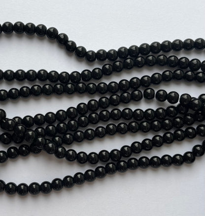 High Shine Monalisa Black Round Beads 7MM