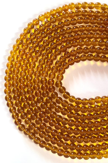 Amber Brown 7MM Glass Beads