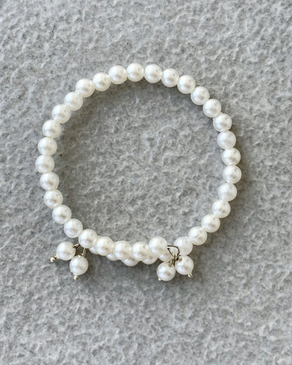 Classic White Pearl Stretch Bracelet