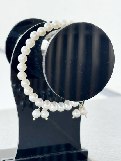 Classic White Pearl Stretch Bracelet