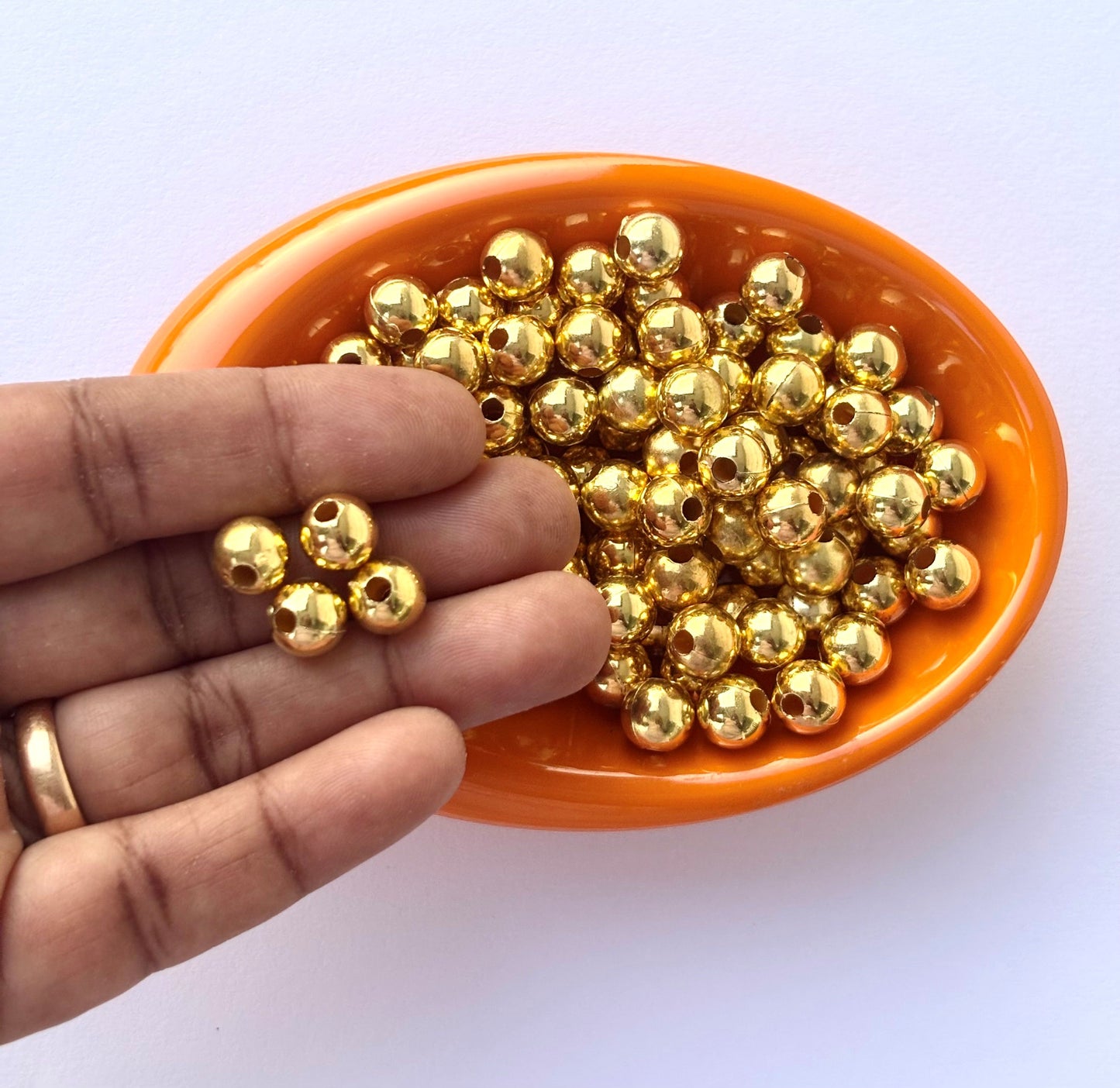 Lightweight Golden CCB Round Beads 8MM