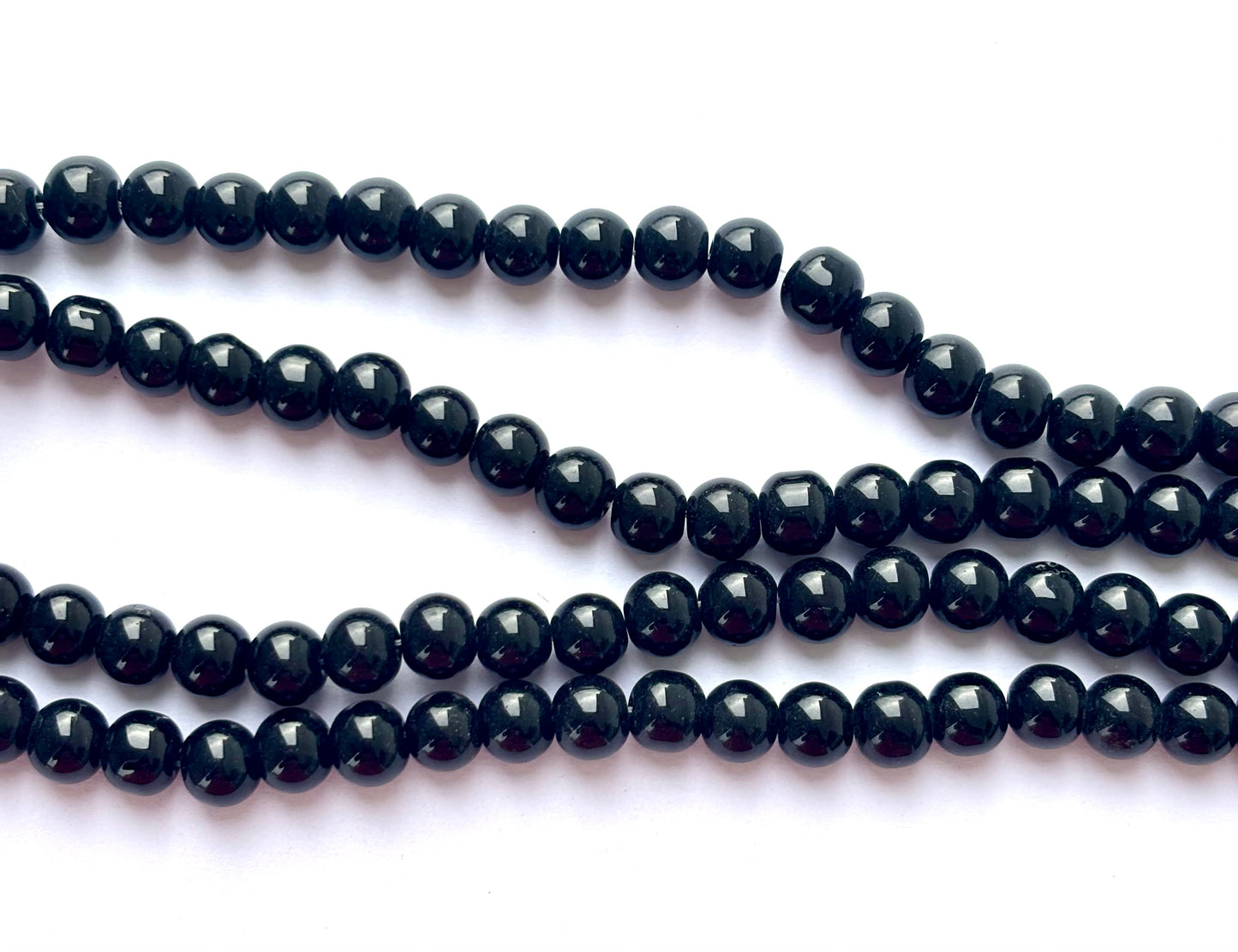 High Shine Monalisa Black Round Beads 8MM