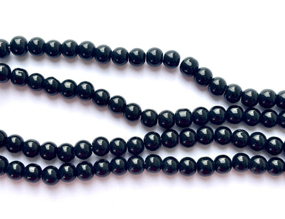 High Shine Monalisa Black Round Beads 8MM