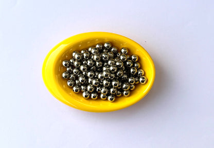 Lightweight Silver Tone CCB Round Beads 8MM