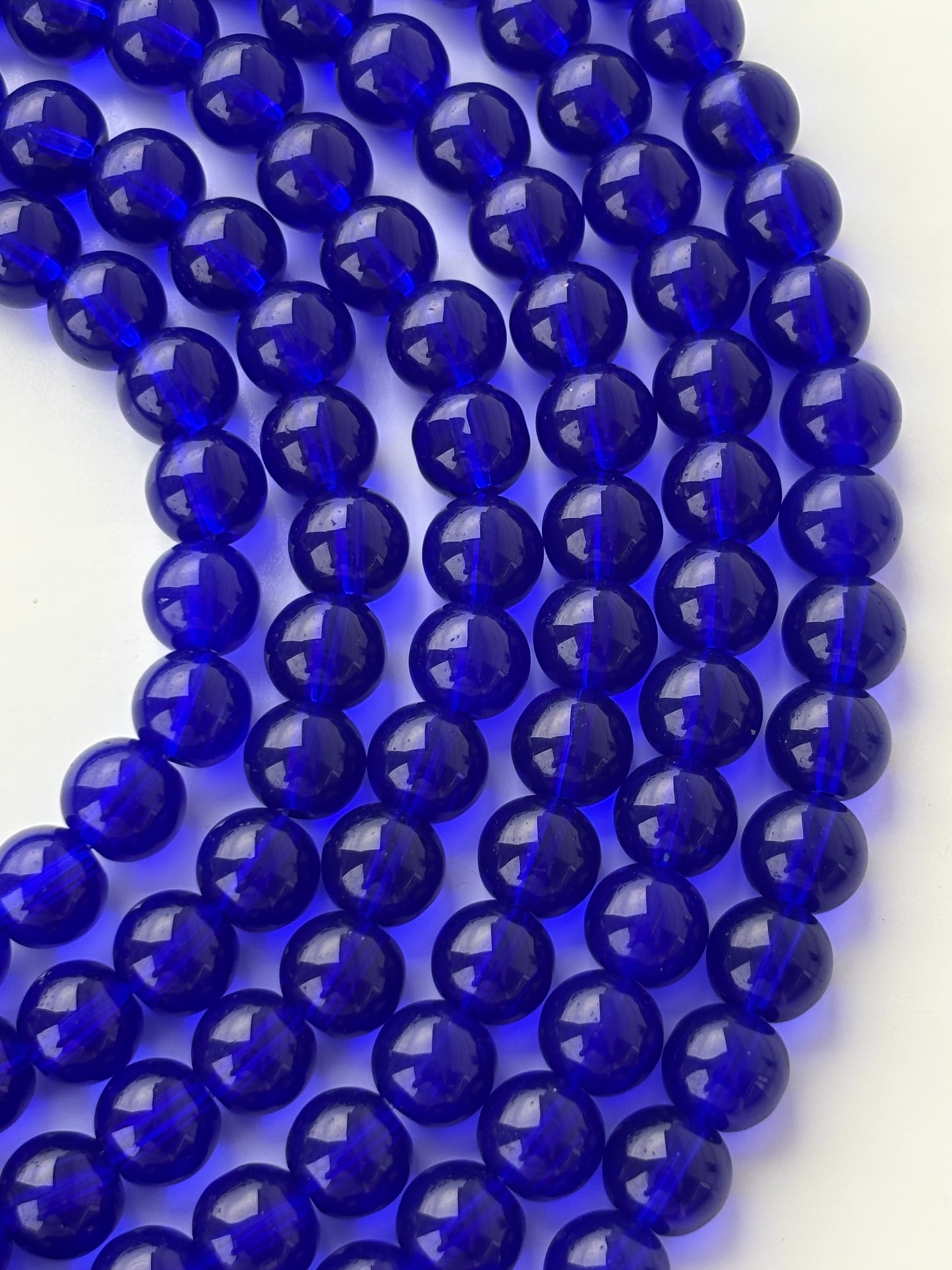 Deep Blue 8MM Glass Beads