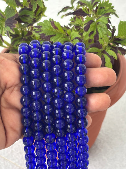 Deep Blue 8MM Glass Beads