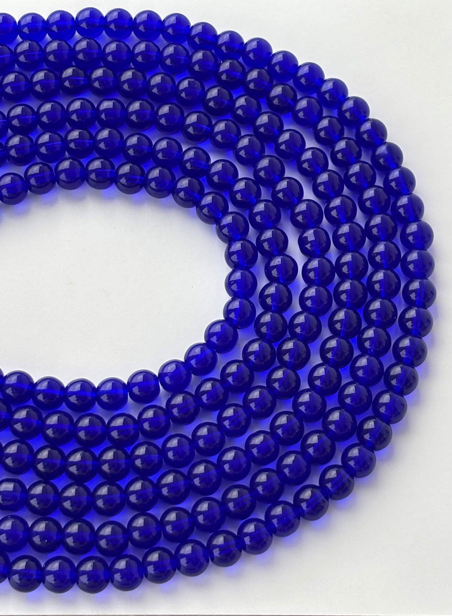 Deep Blue 8MM Glass Beads