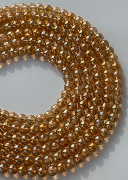 Golden Champagne 8MM Glass Beads