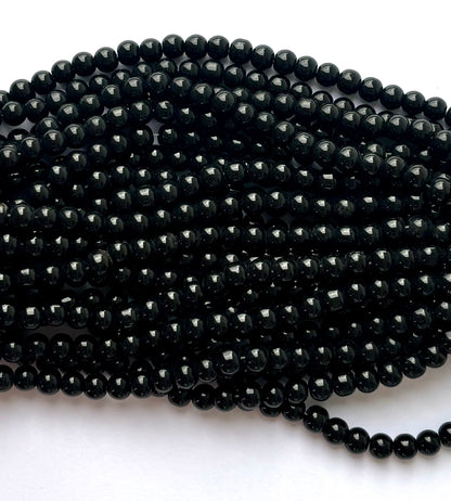 High Shine Monalisa Black Round Beads 8MM