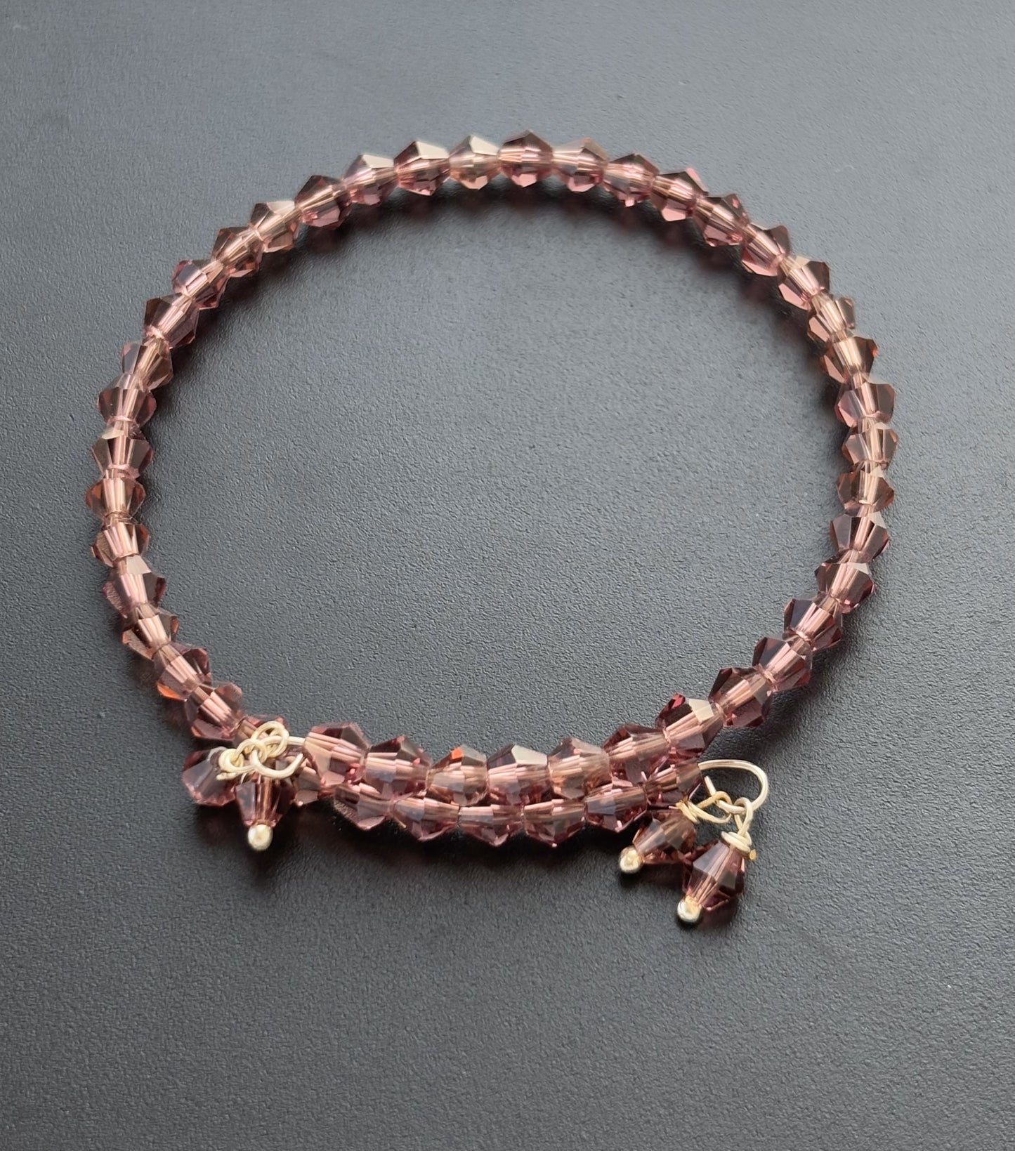 Elegant Mauve Faceted Crystal Bracelet