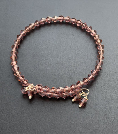 Elegant Mauve Faceted Crystal Bracelet