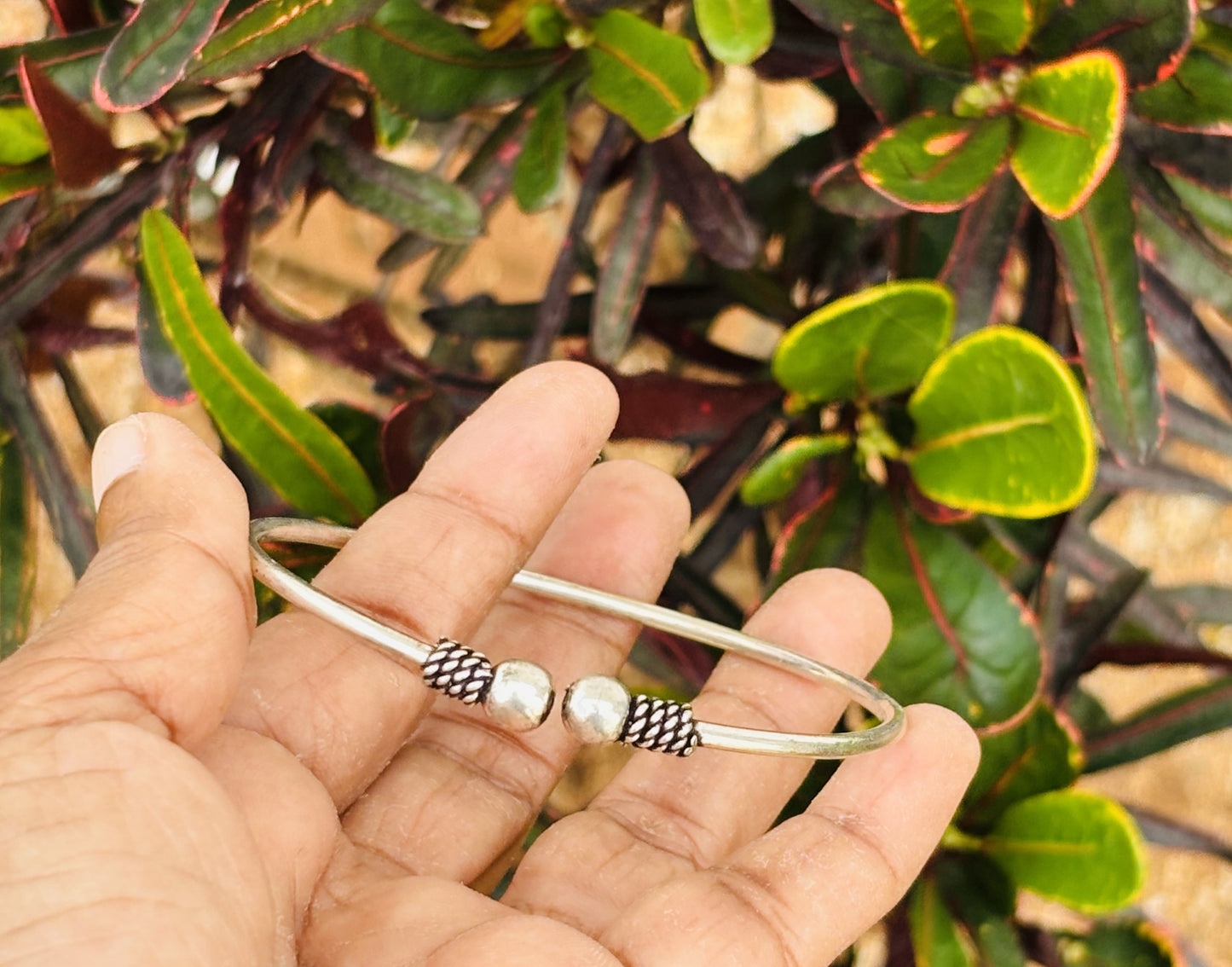 Simple Oxidized Silver Cuff Bracelet