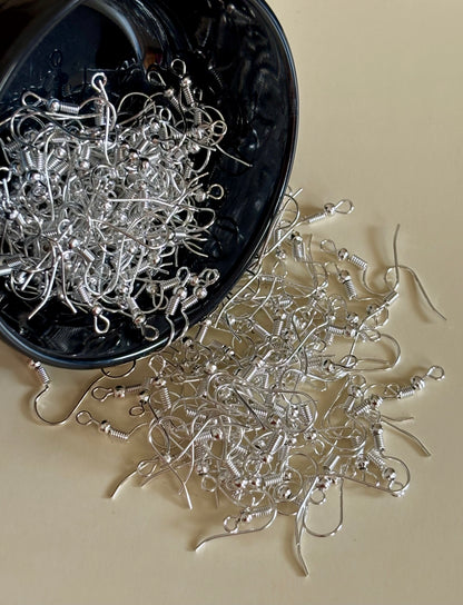 Silver Plated Earring Fish Hooks for Jewelry Making