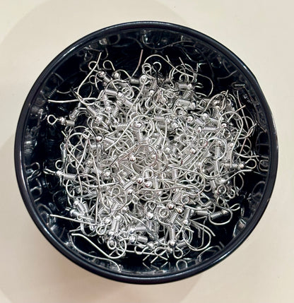 Silver Plated Earring Fish Hooks for Jewelry Making