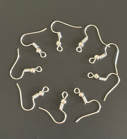 Silver Plated Earring Fish Hooks for Jewelry Making