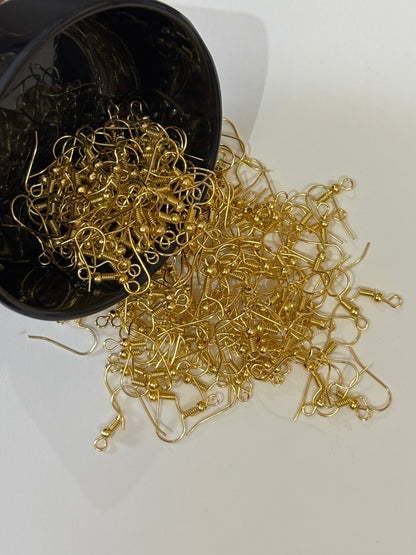 Gold Plated Earring Fish Hooks for Jewelry Making