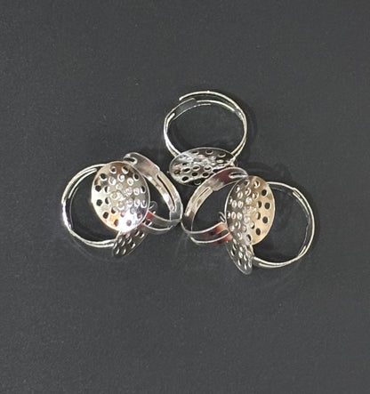 Adjustable Silver Ring Base for DIY Jewelry Making