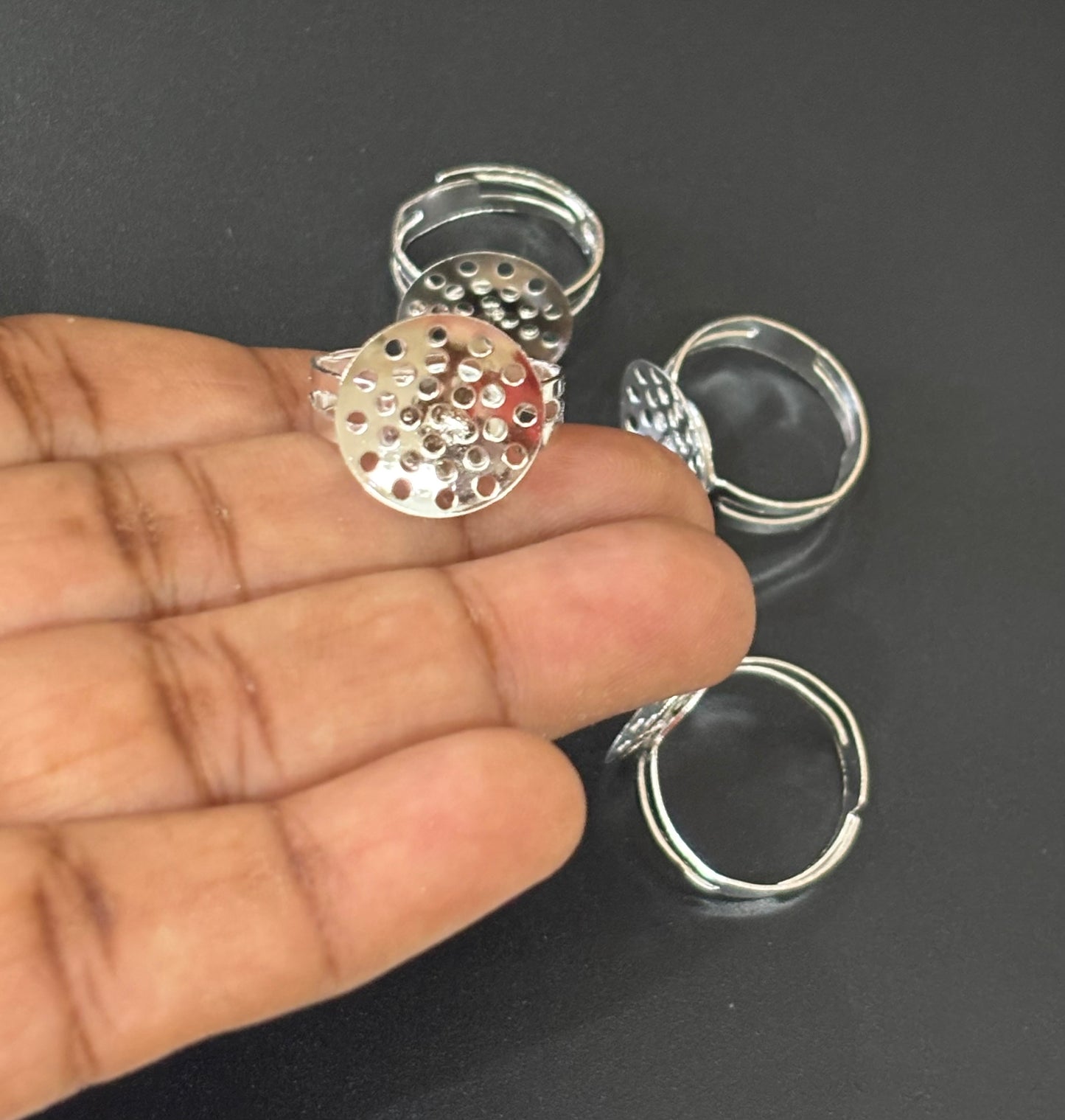 Adjustable Silver Ring Base for DIY Jewelry Making