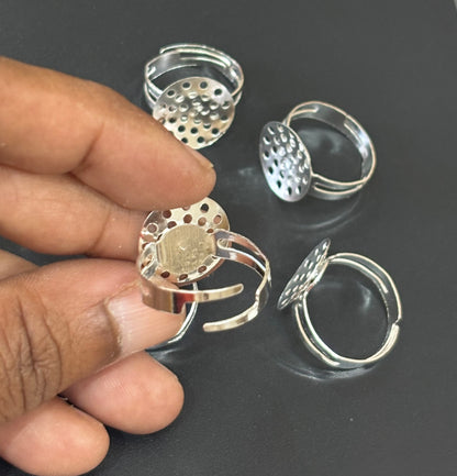 Adjustable Silver Ring Base for DIY Jewelry Making